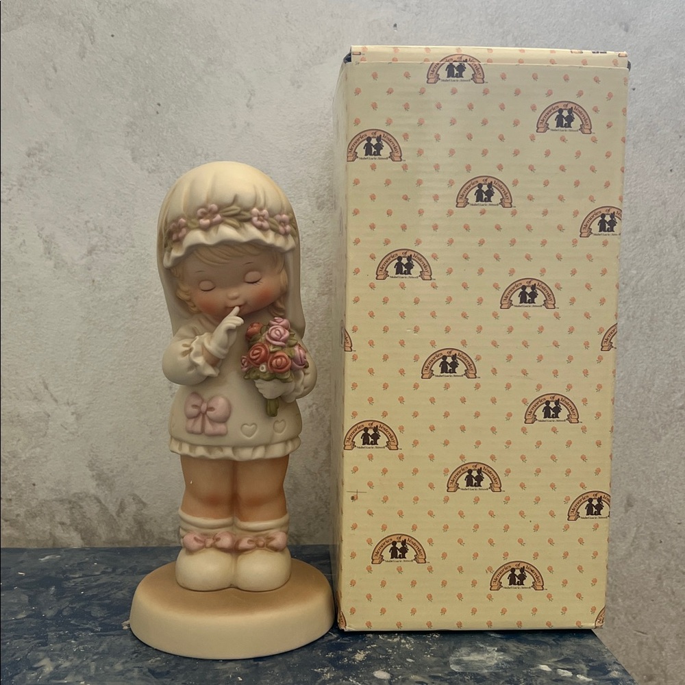 Adorable Memories of Yesterday Bride Figurine with Flowers. 9” - Picture 8 of 9